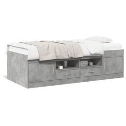 Berkfield Versatile Daybed With Drawers Without Mattress Concrete Grey 90X190 Cm Single