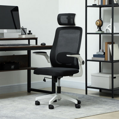 Homcom Executive Mesh Office Chair With Headrest, Lumbar Support, Black - image 1