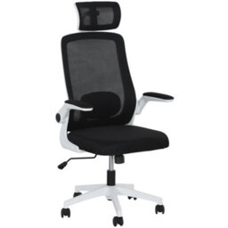 Homcom Executive Mesh Office Chair With Headrest, Lumbar Support, Black - thumbnail 2