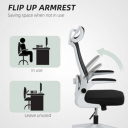 Homcom Executive Mesh Office Chair With Headrest, Lumbar Support, Black - thumbnail 7