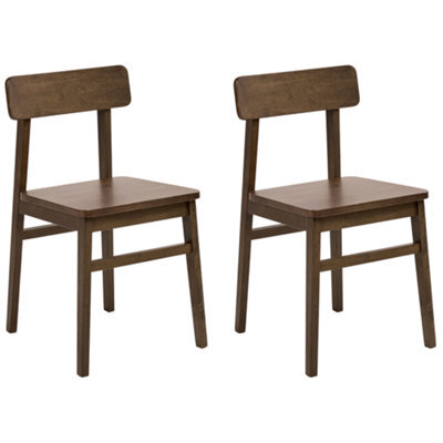 Beliani Set Of 2 Dining Chairs Gorre Wood Dark Brown - image 1
