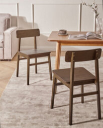 Beliani Set Of 2 Dining Chairs Gorre Wood Dark Brown - thumbnail 2