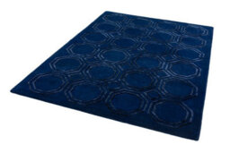 Navy Wool Handmade Luxurious Modern Geometric Rug Easy To Clean Living Room And Bedroom-160Cm X 230Cm - thumbnail 3