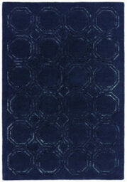 Navy Wool Handmade Luxurious Modern Geometric Rug Easy To Clean Living Room And Bedroom-160Cm X 230Cm - thumbnail 6