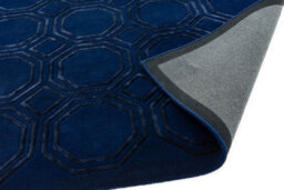 Navy Wool Handmade Luxurious Modern Geometric Rug Easy To Clean Living Room And Bedroom-160Cm X 230Cm - thumbnail 5