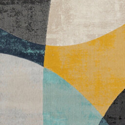 Livabliss City-Modern Yellow Blue Grey  Graphic Living Dining Bedroom Rug 160 X 220 Cm Easy Care, Non Shedding - thumbnail 7