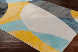 Livabliss City-Modern Yellow Blue Grey  Graphic Living Dining Bedroom Rug 160 X 220 Cm Easy Care, Non Shedding - thumbnail 6