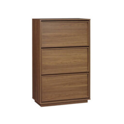 Sweeek - Shoe Cabinet With 3 Flip Drawers Wood Decor Walnut 75X26X120 Cm - Kuba - thumbnail 2