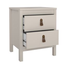 Madrid Matt Cashmere No Effect 2 Drawer Bedside Table (H)541mm (W)438mm (D)384mm - thumbnail 3