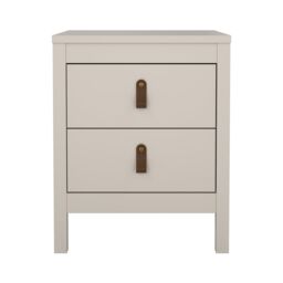 Madrid Matt Cashmere No Effect 2 Drawer Bedside Table (H)541mm (W)438mm (D)384mm - thumbnail 2