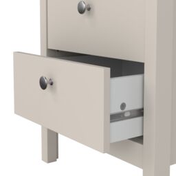Madrid Matt Cashmere No Effect 2 Drawer Bedside Table (H)541mm (W)438mm (D)384mm - thumbnail 5