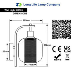 Long Life Lamps Company Industrial Antique Brass Single Wall Light Sconce Clear Glass Lamp Shade H3126 - thumbnail 2