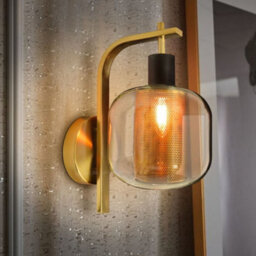 Long Life Lamps Company Industrial Antique Brass Single Wall Light Sconce Clear Glass Lamp Shade H3126 - thumbnail 7