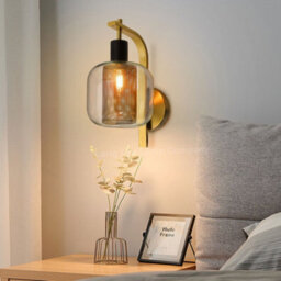 Long Life Lamps Company Industrial Antique Brass Single Wall Light Sconce Clear Glass Lamp Shade H3126 - thumbnail 9