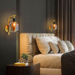 Long Life Lamps Company Industrial Antique Brass Single Wall Light Sconce Clear Glass Lamp Shade H3126 - thumbnail 8