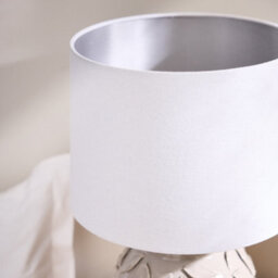 Dibor Contemporary Cermaic Grey Floral Bedroom Living Room Bedside Table Lamp - thumbnail 5