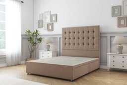 "Comfort Savannah Mink Plush Divan Bed Set 2 Drawers Same Side - 54"" Floor Standing 4' Small Double" - thumbnail 3
