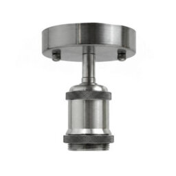 2 Pack Of Single Head Fully Earth Ceiling Light Retro Satin Nickel Flush Mount E27 Lamp Holder Sconce Chandeliers - thumbnail 6