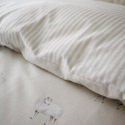 Catherine Lansfield Brushed Cotton Sheep Reversible Duvet Cover Set With Pillowcase Natural - thumbnail 3