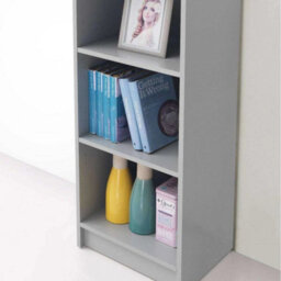 Bookcase With 3 Shelf Spaces Medium Narrow In Grey Home Storage - thumbnail 3