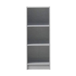 Bookcase With 3 Shelf Spaces Medium Narrow In Grey Home Storage - thumbnail 4