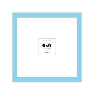 "6X6"" Light Blue Picture Frame - 6X6"" Square Frame With 2X2"" Mount For 6X6""/2X2"" Pictures Moderrn Style Thin Edge, 1 Pack" - image 1
