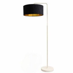 CGC Interiors Cgc Kyra Cream Angled Floor Lamp With Black 45Cm Velvet Lampshade - thumbnail 4