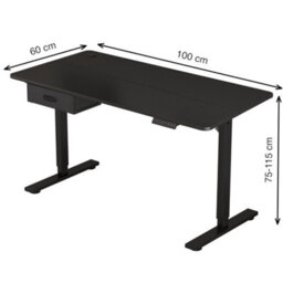 MCC Direct Electric Standing Desk Sit Stand Desk Height Adjustable Home Or Office Desk 100 Cm Width Black - thumbnail 4