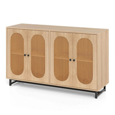 126Cm Rattan Sideboard Buffet Coffee Bar Storage Cabinet - image 1