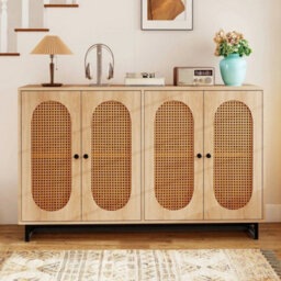 126Cm Rattan Sideboard Buffet Coffee Bar Storage Cabinet - thumbnail 3