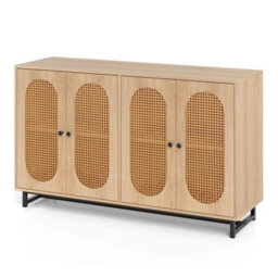 126Cm Rattan Sideboard Buffet Coffee Bar Storage Cabinet - thumbnail 1