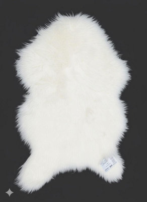 Homespace Direct Ltd Homespace Direct Luxury Faux Rabbit Fur Rug With Suede Backing Area Rug Plush Soft Accent Rug White 60X90Cm - image 1