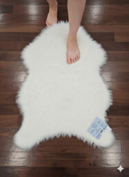 Homespace Direct Ltd Homespace Direct Luxury Faux Rabbit Fur Rug With Suede Backing Area Rug Plush Soft Accent Rug White 60X90Cm - thumbnail 3
