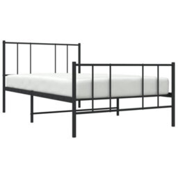 Berkfield Metal Bed Frame With Headboard And Footboard Black 75X190 Cm 2Ft6 Small Single - thumbnail 3