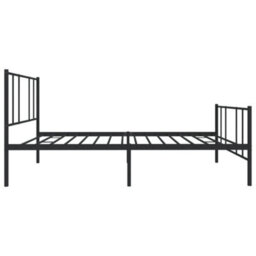 Berkfield Metal Bed Frame With Headboard And Footboard Black 75X190 Cm 2Ft6 Small Single - thumbnail 7