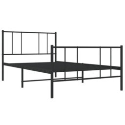 Berkfield Metal Bed Frame With Headboard And Footboard Black 75X190 Cm 2Ft6 Small Single - thumbnail 5