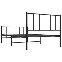 Berkfield Metal Bed Frame With Headboard And Footboard Black 75X190 Cm 2Ft6 Small Single - thumbnail 8