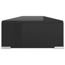 Vidaxl Tv Stand/monitor Riser Glass Black 120X30X13 Cm - thumbnail 4