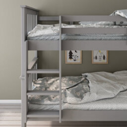 Bedmaster Carra Grey Wooden Single Bunk Bed With Memory Foam Mattresses - thumbnail 2