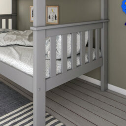 Bedmaster Carra Grey Wooden Single Bunk Bed With Memory Foam Mattresses - thumbnail 3