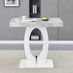 Furniture in Fashion Halo High Gloss Bar Table In Magnesia Marble Effect - thumbnail 2