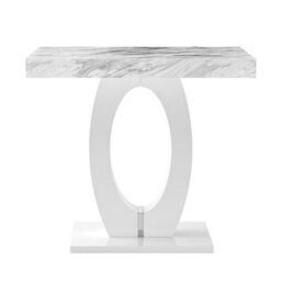 Furniture in Fashion Halo High Gloss Bar Table In Magnesia Marble Effect - thumbnail 5
