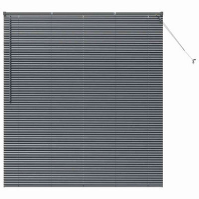 Berkfield Modern Window Blind With Curtains Manual Dark Grey Aluminium