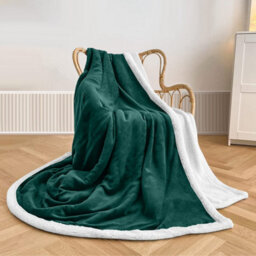Ameha Emerald Sherpa Fleece Throw Blanket Soft Thick Fluffy Comfort For Bed, Sofa Couch & Travel Single 130X150Cm - thumbnail 5