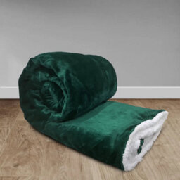 Ameha Emerald Sherpa Fleece Throw Blanket Soft Thick Fluffy Comfort For Bed, Sofa Couch & Travel Single 130X150Cm - thumbnail 2