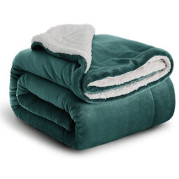 Ameha Emerald Sherpa Fleece Throw Blanket Soft Thick Fluffy Comfort For Bed, Sofa Couch & Travel Single 130X150Cm - thumbnail 7