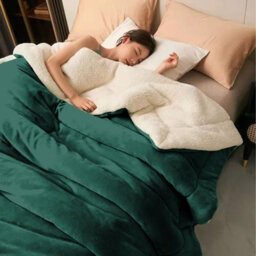 Ameha Emerald Sherpa Fleece Throw Blanket Soft Thick Fluffy Comfort For Bed, Sofa Couch & Travel Single 130X150Cm - thumbnail 9