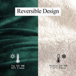 Ameha Emerald Sherpa Fleece Throw Blanket Soft Thick Fluffy Comfort For Bed, Sofa Couch & Travel Single 130X150Cm - thumbnail 8