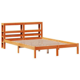 Berkfield Bed Frame With Headboard Without Mattress Wax Brown 140X200 Cm - thumbnail 3