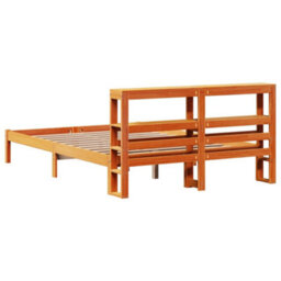 Berkfield Bed Frame With Headboard Without Mattress Wax Brown 140X200 Cm - thumbnail 6